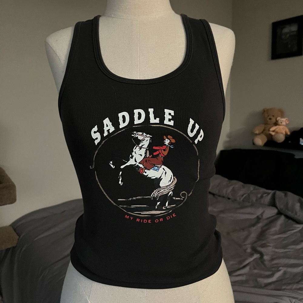 ribbed graphic tank